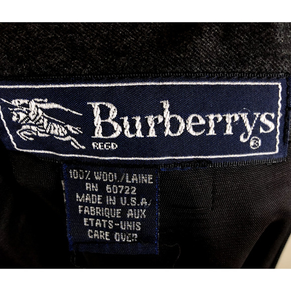 VINTAGE Burberrys Of London Skirt Gray Wool Pencil Midi Career Size X Small - Picture 9 of 15